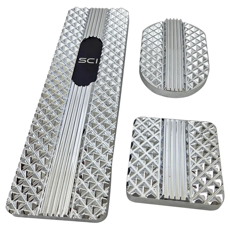 SC-PS1001 Diamond Billet Foot Pedal set for Kenworth T700, T800, and W900 (2007-Current), T440 and T470 (2007-2013) Gray