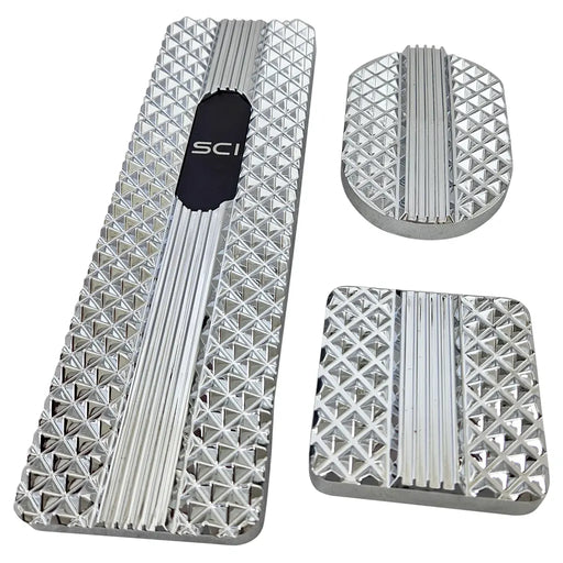 SC-PS1001 Diamond Billet Foot Pedal set for Kenworth T700, T800, and W900 (2007-Current), T440 and T470 (2007-2013) Gray