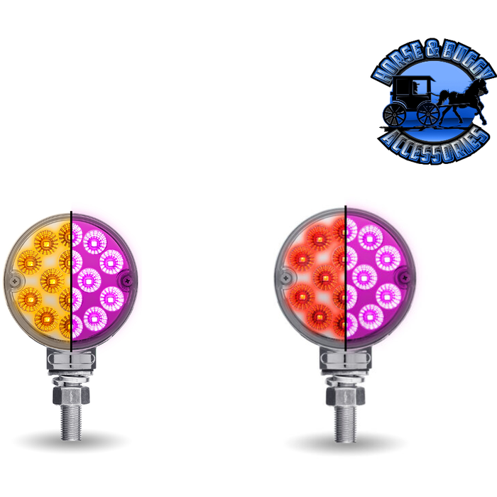 Thistle 3" Double Face LEDs - Trux Dual Revolution (Choose Style and Color) 3" DOUBLE FACE Amber/Red Turn & Marker to Purple Round - 28 Diodes