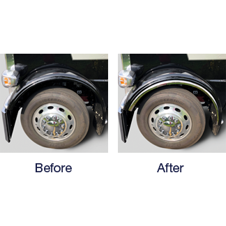 Peterbilt 389/379 Front Stainless Steel Fender Extension Trim mold #rw160-389 Dark Slate Gray