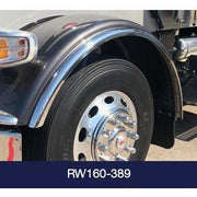 Peterbilt 389/379 Front Stainless Steel Fender Extension Trim mold #rw160-389 Dark Slate Gray