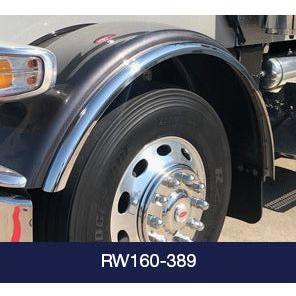 Peterbilt 389/379 Front Stainless Steel Fender Extension Trim mold #rw160-389 Dark Slate Gray