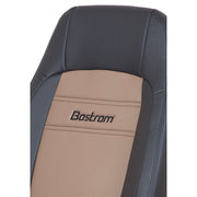 #8230001-L82  Bostrom Pro Ride Truck Seat, Black/Tan Ultra-leather, LoPro - 910, Dual 16" Armrests, Mid-Back seat Dim Gray