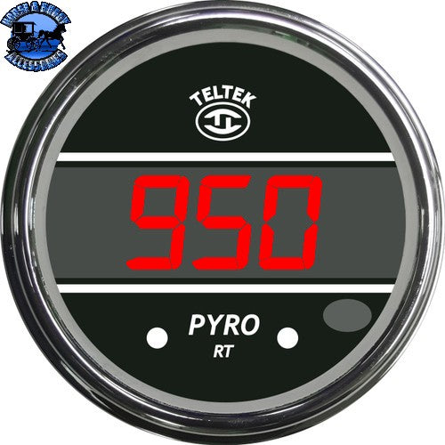 125 PETE PYROMETER,SMALL 2 1/16'';RED DISPLAY;CHROME BEZEL