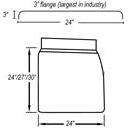 H-SL1006 30'' 304 S.S. QUARTER FENDER (SKIN ONLY) QUARTER FENDER Light Gray