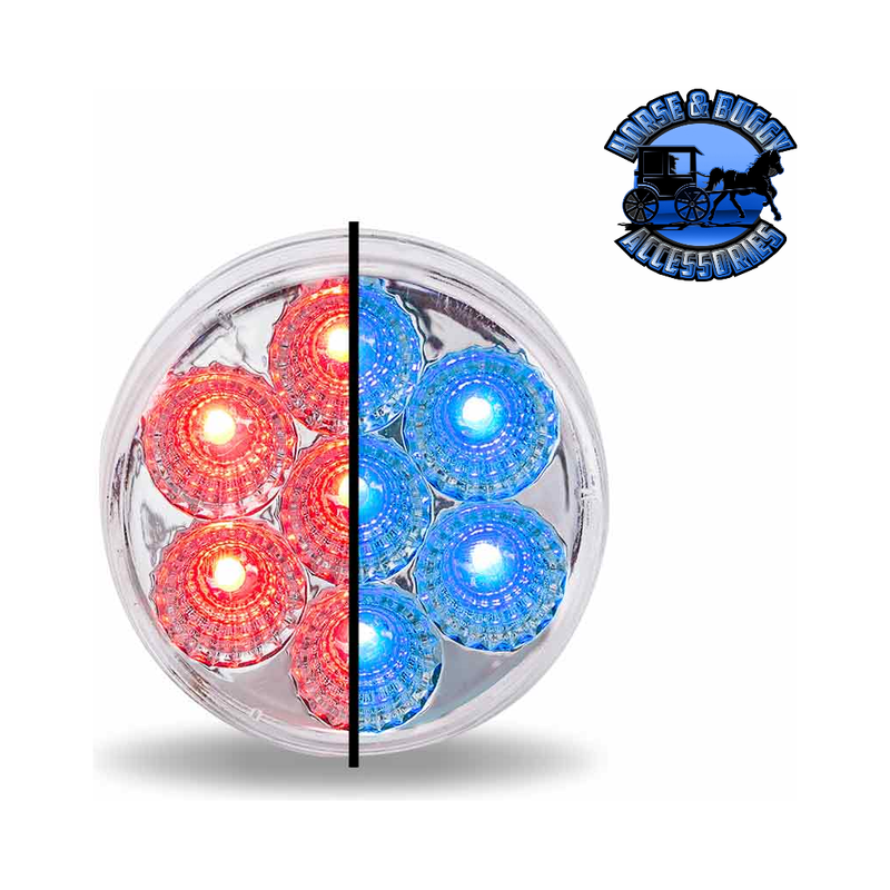 2" Round Trux Dual Revolution LEDs (Choose Color and Style) 2" ROUND Red to Blue - 7 Diodes Light Gray