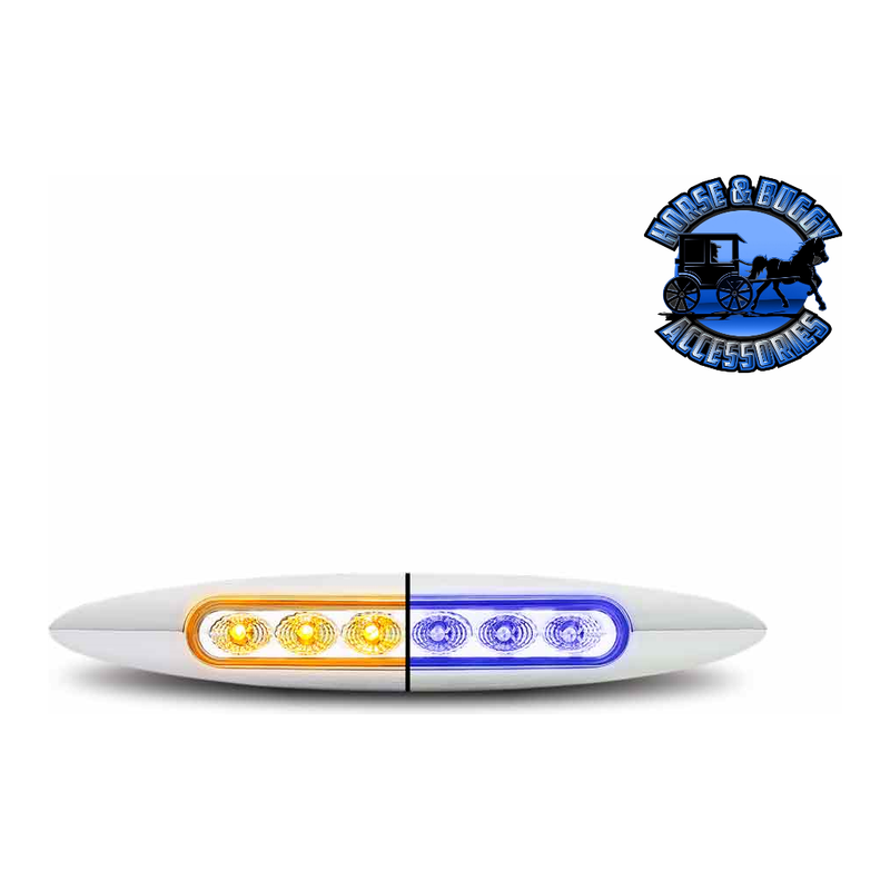 6" Trux Dual Revolution LEDs (Choose Color and Style) SLIM FLATLINE Amber to Blue Slim - 6 Diodes Midnight Blue