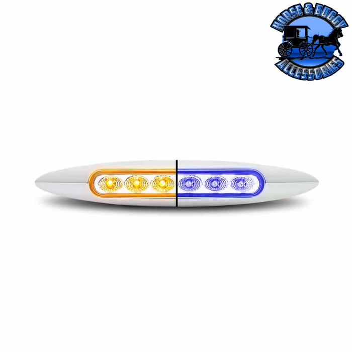 Midnight Blue 6" Trux Dual Revolution LEDs (Choose Color and Style) DUAL REVOLUTION Amber to Blue Slim - 6 Diodes