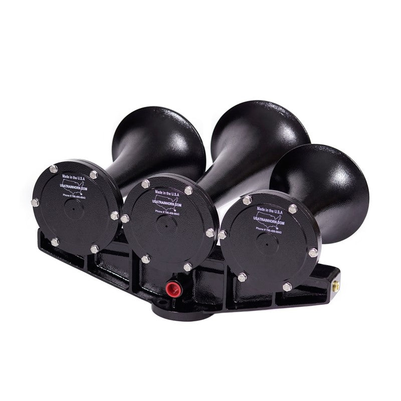 Train Horn - 3 Horn Horizontal Configuration (Choose Color) Black,Red Dark Slate Gray