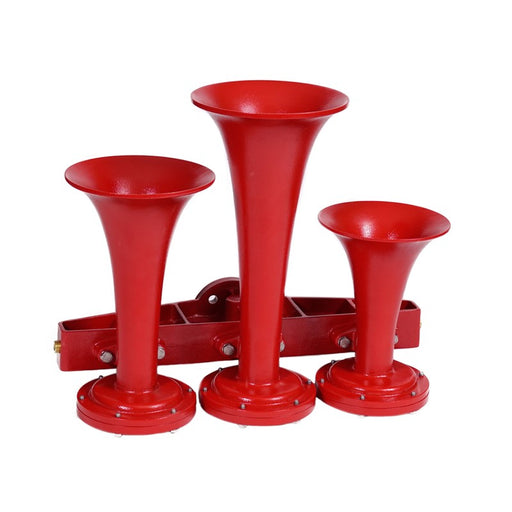 Train Horn - 3 Horn Horizontal Configuration (Choose Color) Black,Red Firebrick