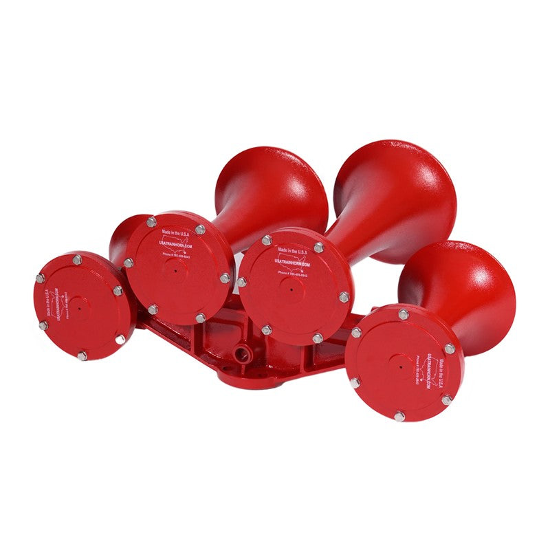 Train Horn - 4 Horn Configuration (Choose Color) Black,Red Firebrick