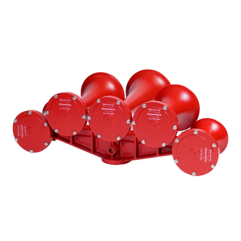 Train Horn - 5 Horn Configuration (Choose Color) Black,Red Firebrick