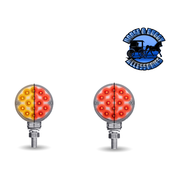 3" Double Face LEDs - Trux Dual Revolution (Choose Style and Color) DOUBLE FACE Amber/Red Turn & Marker to Red Round - 28 Diodes Dark Gray