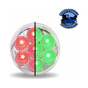 2" Round Trux Dual Revolution LEDs (Choose Color and Style) 2" ROUND Red to Green - 7 Diodes Light Gray