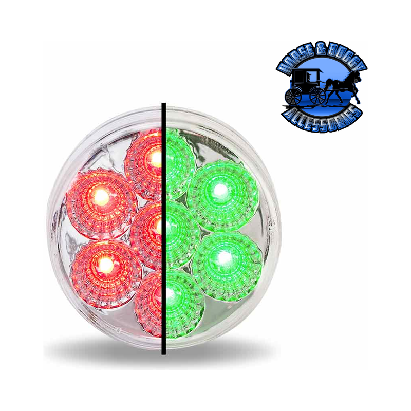2" Round Trux Dual Revolution LEDs (Choose Color and Style) 2" ROUND Red to Green - 7 Diodes Light Gray