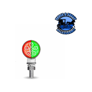 1.8" Mini Double Face Round Reflector LED Light - Trux Dual Revolution (Choose Color) DOUBLE FACE Amber/Red to Blue - 12 Diodes,Amber/Red to Green - 12 Diodes,Amber/Red to Purple - 12 Diodes Tan