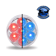 2.5" Round Trux Dual Revolution LEDs (Choose Color) 2.5" ROUND Red to Blue - 7 Diodes Light Gray