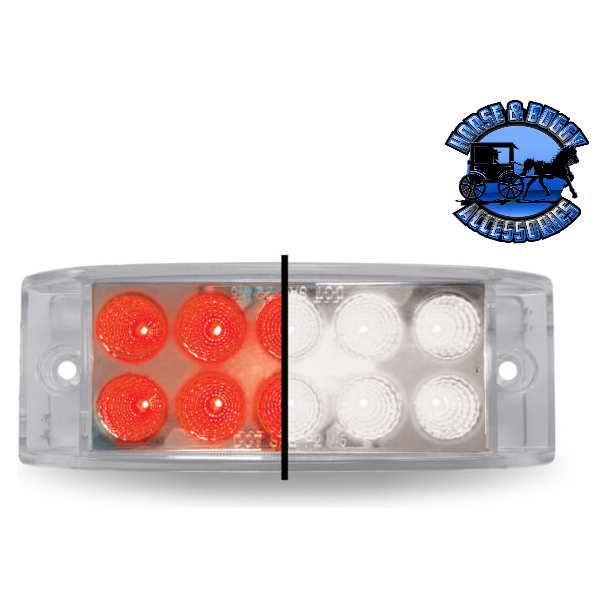 2"x 6" Rectangular Trux Dual Revolution LEDs (Choose Color) 2"X6" TRAILER Red to White - 10 Diodes Gray