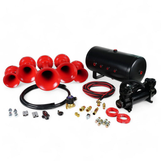 Train Horn Kit - 5 Horn Configuration (Choose Color) Red Light Gray