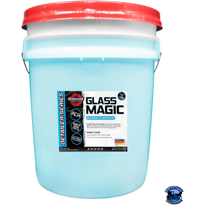 Renegade Glass Magic Ready-to-Use Glass Cleaner Renegade Detailer Series 16 ounce,1 gallon Powder Blue