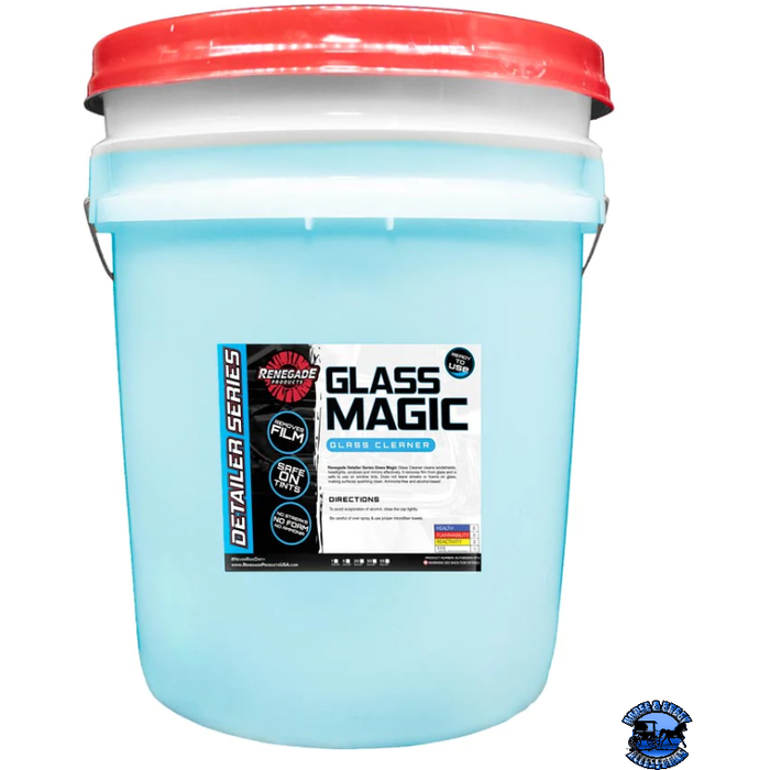 Powder Blue Renegade Glass Magic Ready-to-Use Glass Cleaner Renegade Detailer Series 16 ounce,1 gallon