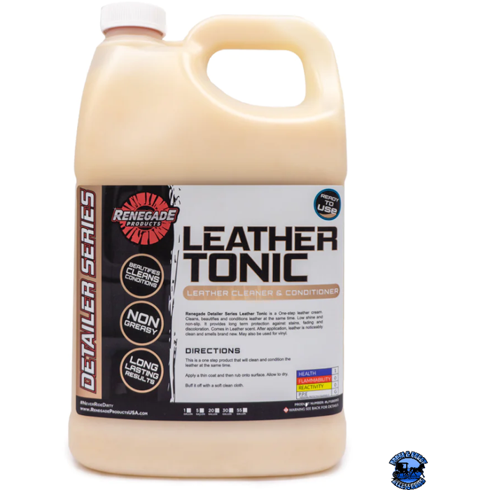 Light Gray Renegade Leather Tonic Leather Cleaner & Conditioner Renegade Detailer Series 1 gallon