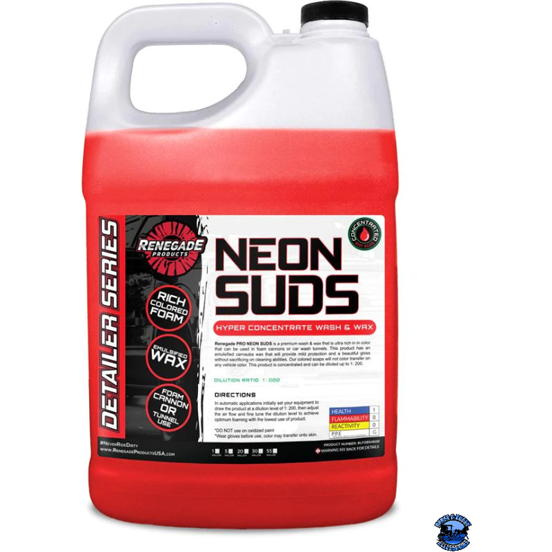 Renegade Neon Suds Colored Wash & Wax Renegade Detailer Series 1 gallon / Red Black