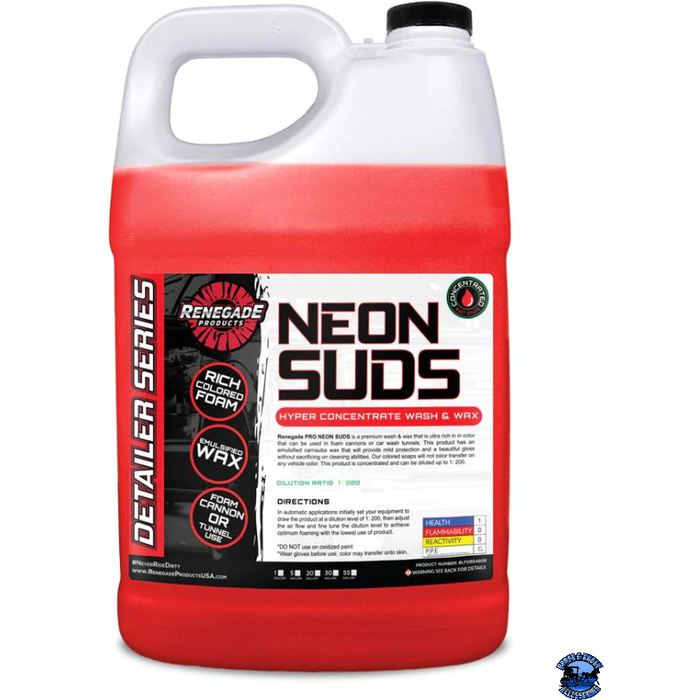 Black Renegade Neon Suds Colored Wash & Wax Renegade Detailer Series 1 gallon / Red