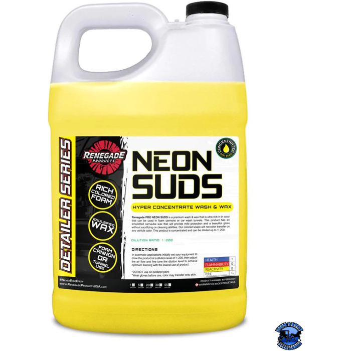 Black Renegade Neon Suds Colored Wash & Wax Renegade Detailer Series 1 gallon / Yellow