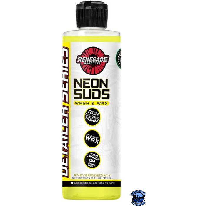 Beige Renegade Neon Suds Colored Wash & Wax Renegade Detailer Series 16 ounce / Yellow