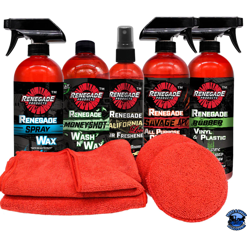 Renegade Wash, Shine, & Protect Mini Kit rp-LFGRPKR-MK-WASH Renegade Red Line Black