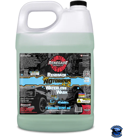 Renegade NOtorious H2O Waterless Wash Renegade Red Line 1 gallon Gray