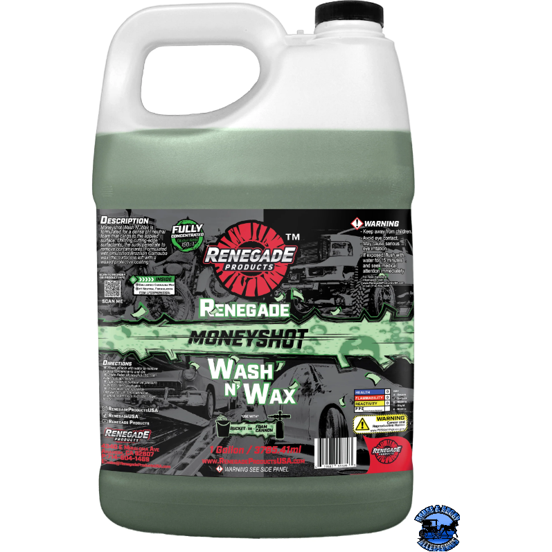 Renegade Moneyshot Wash N’ Wax Soap Renegade Red Line 1 gallon Dark Slate Gray
