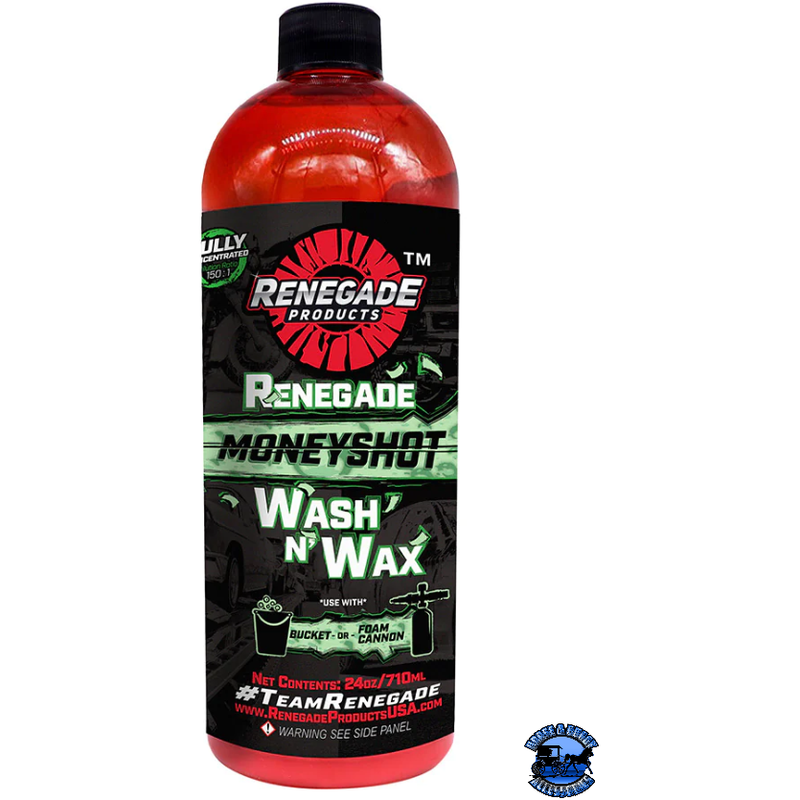 Renegade Moneyshot Wash N’ Wax Soap Renegade Red Line 24 ounce Black
