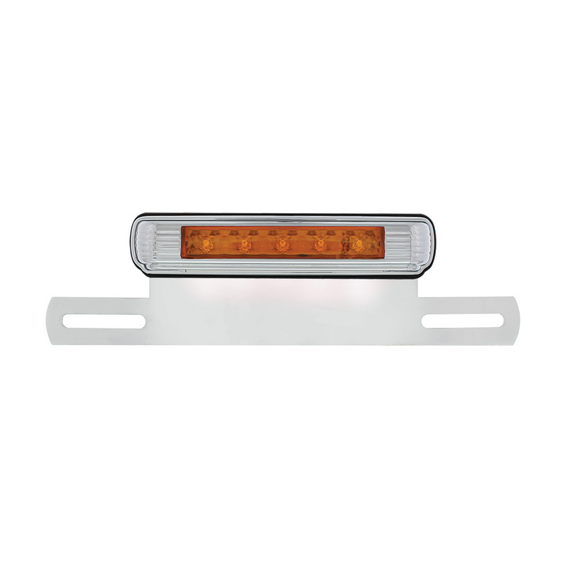 Luz y soporte cromados para matrícula con luz auxiliar LED ámbar - LED ámbar/lente ámbar