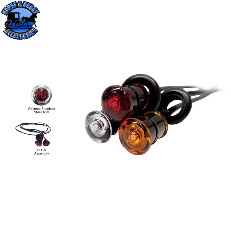TN-S34-RT09-1 RED MINI PC SIDEMARKER TINTED LENS BLACK POSITIVE