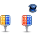 Dark Slate Blue 3" Double Face LEDs - Trux Dual Revolution (Choose Style and Color) 3" DOUBLE FACE Amber/Red Stop Turn & Tail to Blue Single Post - 30 Diodes