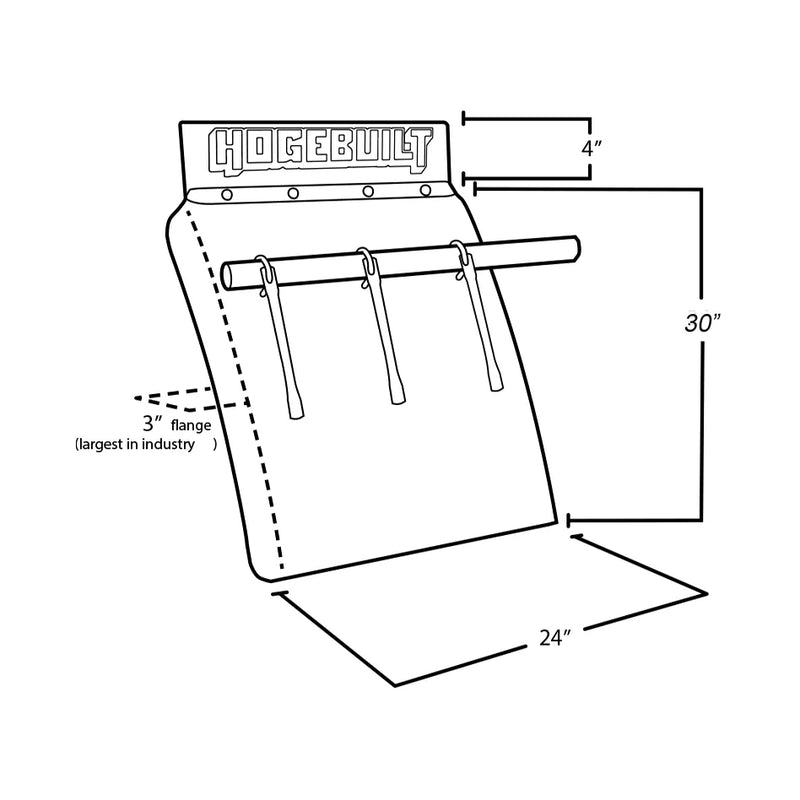 H-SL100424 30'' 304SS QUARTER FENDER KIT 3 STRAPS W/TUBE BRACKET STLYE (PAIR) QUARTER FENDER Black
