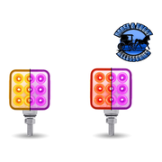 3" Double Face LEDs - Trux Dual Revolution (Choose Style and Color) DOUBLE FACE Amber/Red Stop Turn & Tail to Purple Single Post - 30 Diodes Thistle