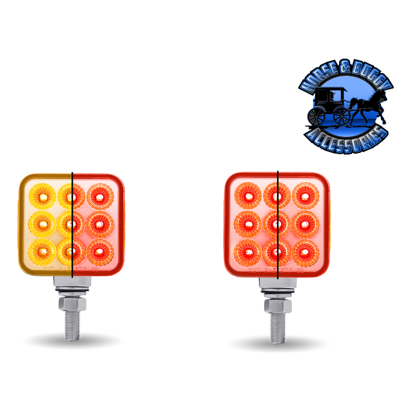 3" Double Face LEDs - Trux Dual Revolution (Choose Style and Color) DOUBLE FACE Amber/Red Stop Turn & Tail to Red Single Post - 30 Diodes Dark Slate Gray