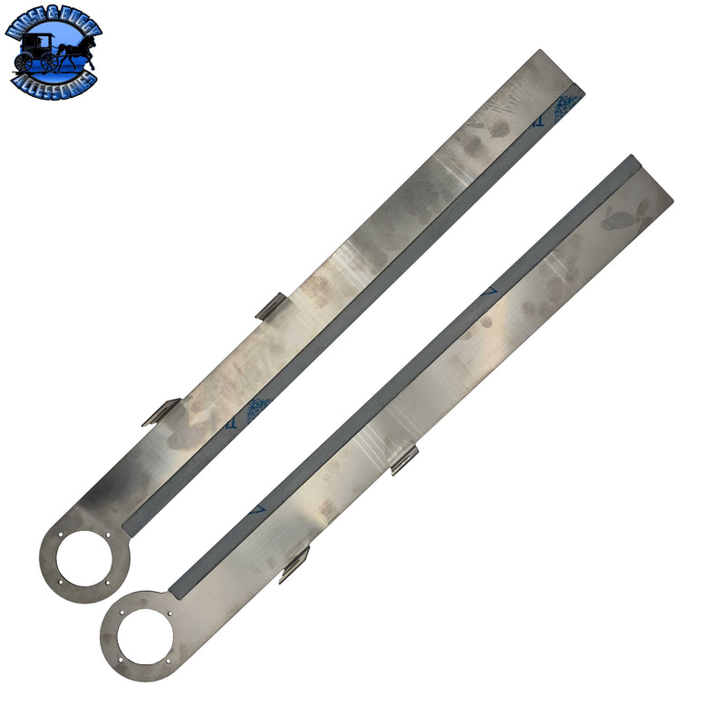 #SS-1729 REAR KENWORTH - ROUNDED END Style Bracket for 15" Air Cleaner Bracket - (1) WM Light Hole (SOLD IN PAIRS)