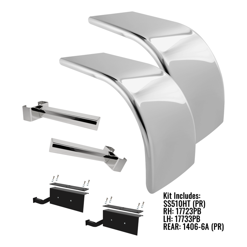 H-SS510HT-PB3 304 SS 1/2 FENDER 80'' LONG W/ 1406-6A , 1773-PB3 AND 1772-PB3 Gray
