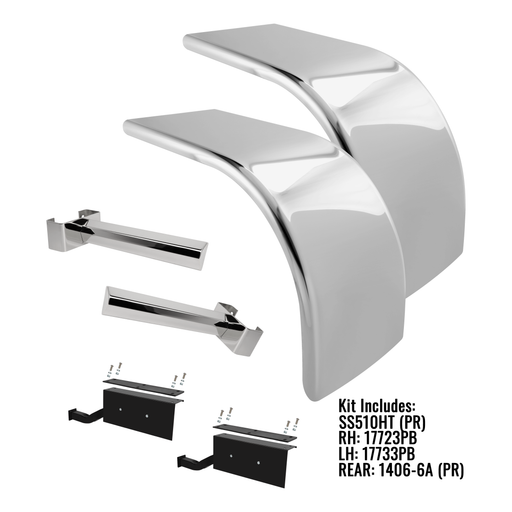 H-SS510HT-PB3 304 SS 1/2 FENDER 80'' LONG W/ 1406-6A , 1773-PB3 AND 1772-PB3 Gray