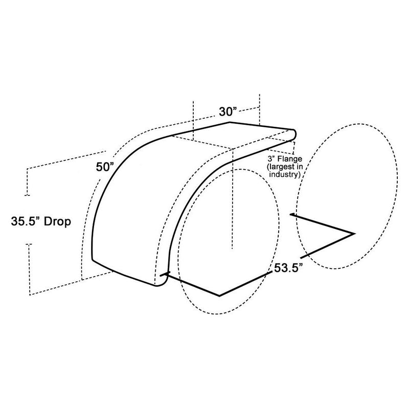 H-SS510HT NEW 80'' 304SS " ULTIMATE'' LOW RIDER  HALF FENDER; 14 GAUGE (PAIR) HALF FENDERS Black