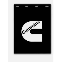 MUD-382436-165 3/8'' BLACK RUBBER MUPFLAP W/ WHITE CUMMINS LOGO (24'' X 36'') Lavender