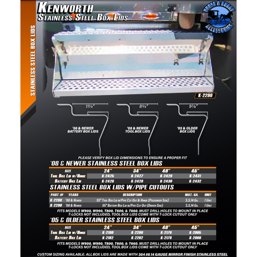 ATA-K-2176 40'' TOOLBOX COVER LID Gray