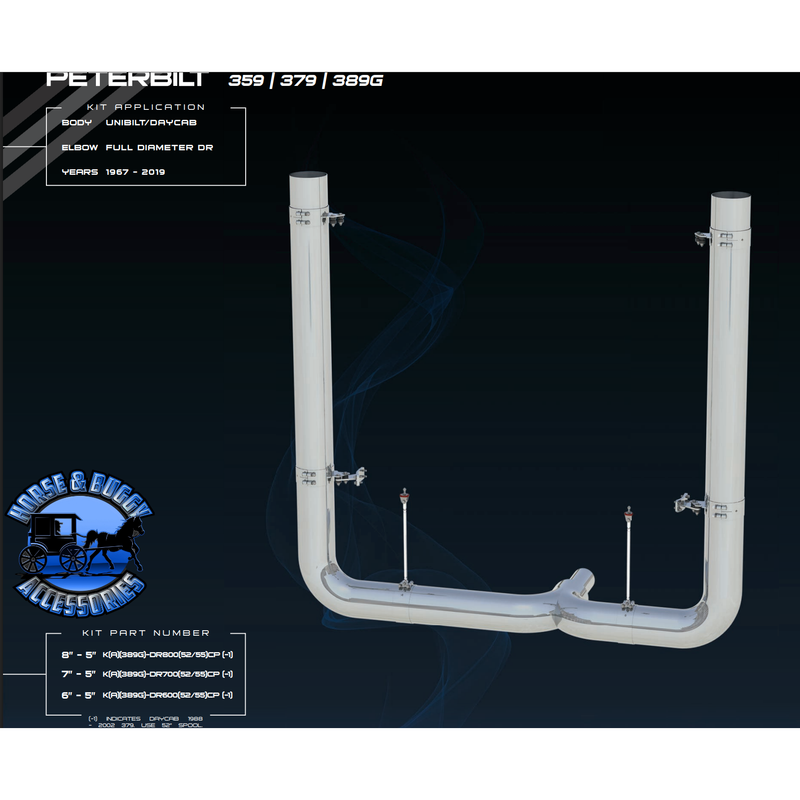 DP-K389G-DR60052CP 6'' PICKET Z KIT FOR 389 PETE GLIDER W/BIG Y PIPE {SAME AS KDR 6'' EX. 3'' LONGER ELBOW}