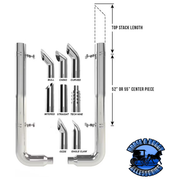#KRP-605055CP Dynaflex 6'' REDUCED TO 5'' EXHAUST KIT W/55'' SPOOL; PETE PICKETT ELBOW/2003-newer [Clamps sold separate) EXHAUST Light Gray