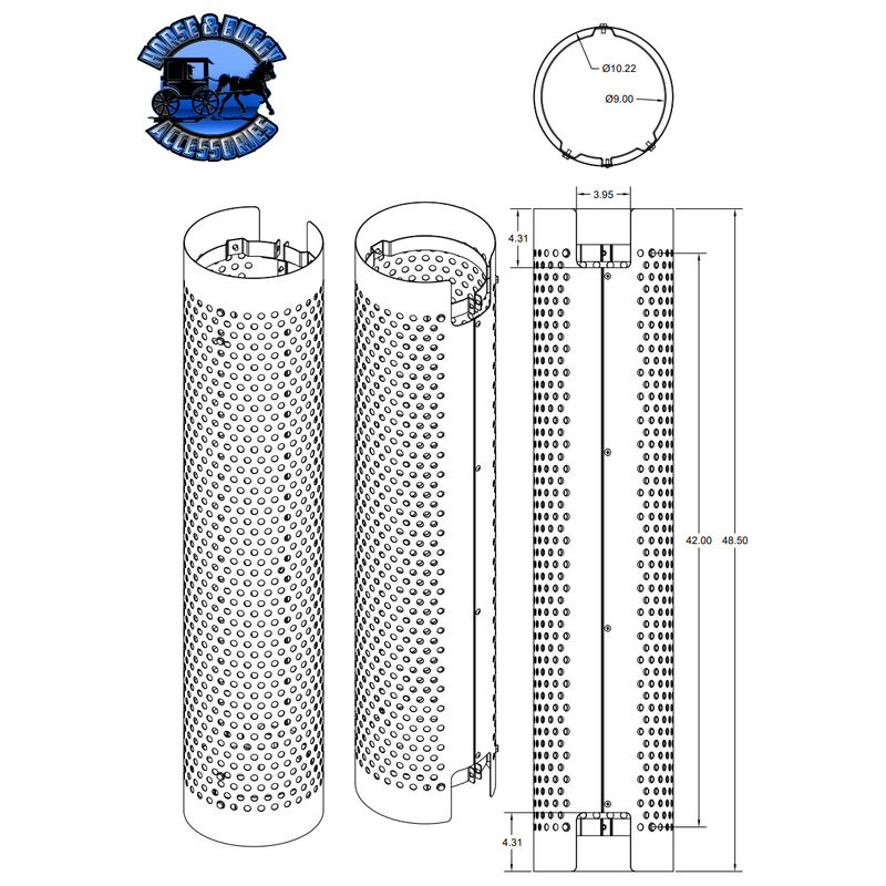 HS-11D-.5HR-48.8L-SS Set of 360 Round Hole Heat Shields Light Gray