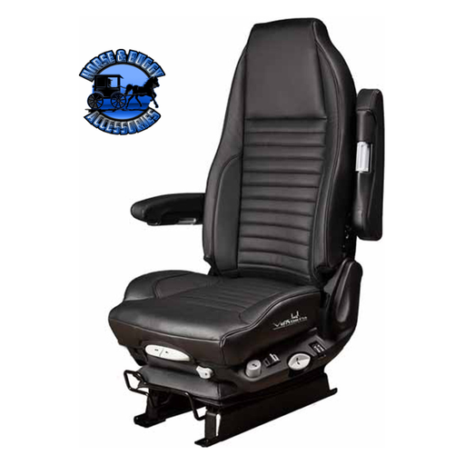 AF-110031LE14 Black Genuine High Back Leather Air Seat With Standard Base & Dual Arm Rest, By GRAYMAG 29-1920001 seat Dark Slate Gray